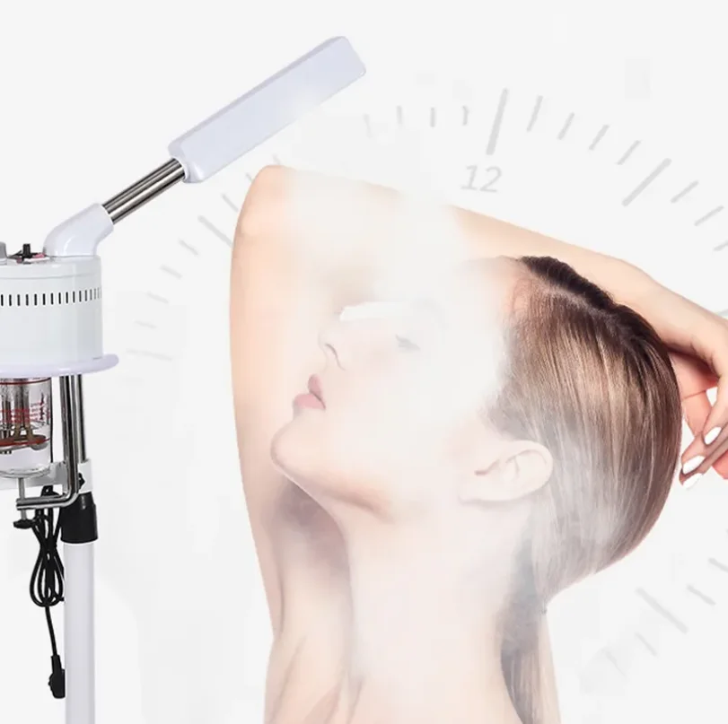 High Quality Adjustable 2 In 1 Portable Facial Steamer Beauty Salon Face Steamer Equipment Led Magnifying Lamp
