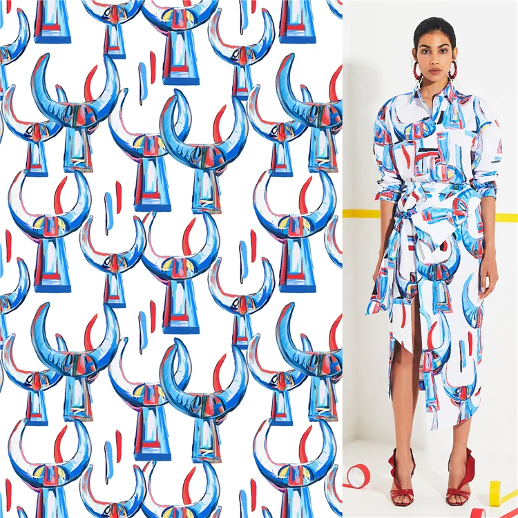 
Wholesale custom woven plain tropical floral digital printed 100 rayon fabric for dresses 