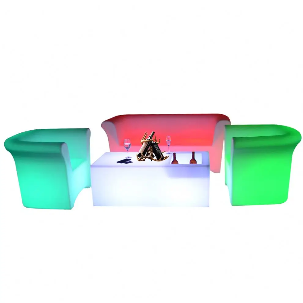curved stool bench chair/sex sofa chair/glowing PE plastic furniture led bar table and chair sofa