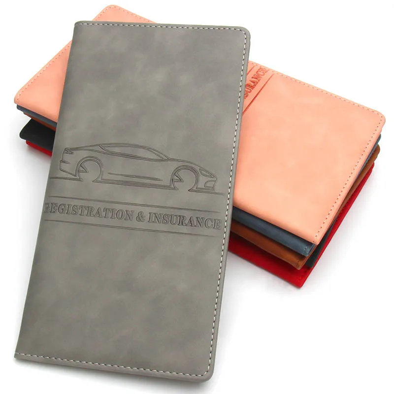 Pu Leather Vehicle Glove Box Organizer Prefect Wallets for Driver License & Documents Car Registration & Insurance Card Holder