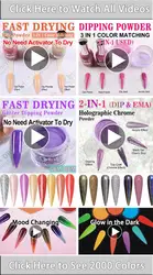 8 OZ Dipping Powder Refill and 2oz Nail Glue Liquid Acrylic for Nail Dipping System