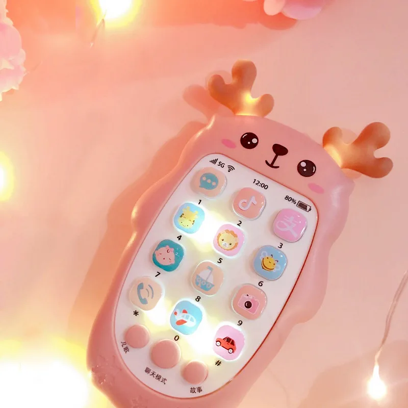 Baby Phone Toys Bilingual Telephone Teether Music Voice Toy Early Educational Learning Machine Electronic Children Gift Baby Toy
