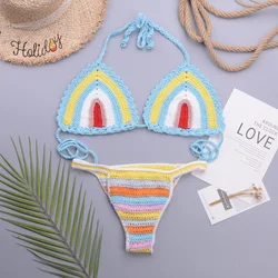 New fashion private label swimwear modest swimwear women crochet bikini
