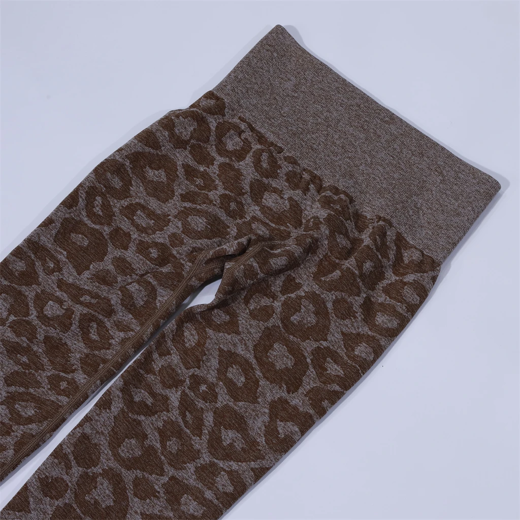 New Arrival Custom Women High Waist Yoga Pants activewear wholesale Mocha Zebra Seamless Leggings