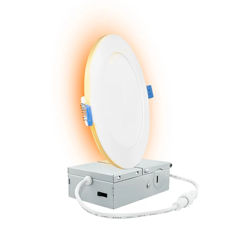 12Pack 6In 5CCT LED Recessed Ceiling Light with Night Light 2700K/3000K/3500K/4000K/5000K Ultra Thin Dimmable Canless Downlight
