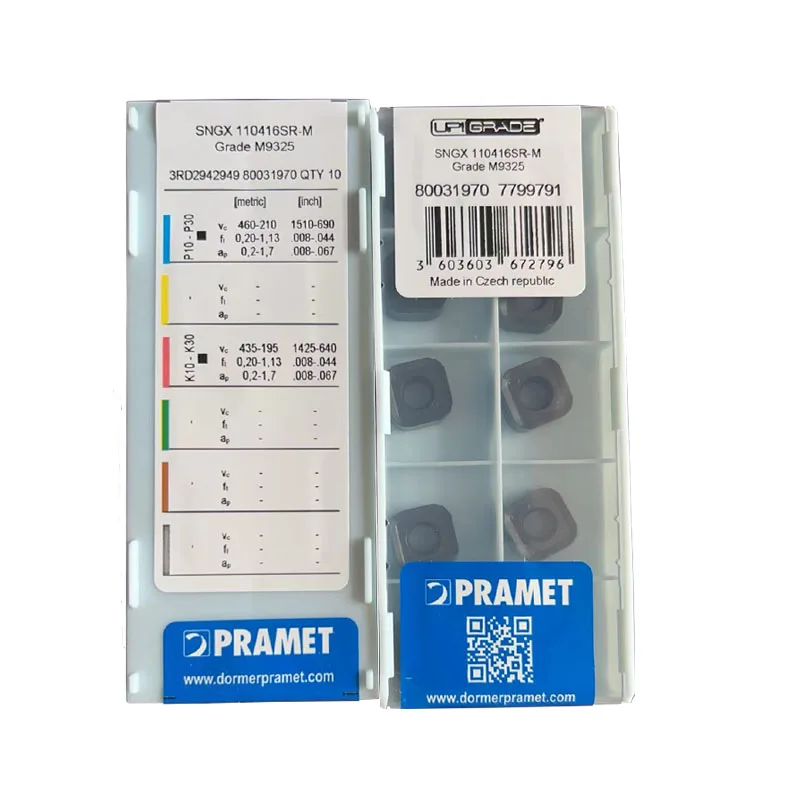 SNGX110416SR-M M9325 Cnc Lathe Tool Milling Blade face mills Milling Carbide INSERTS DORMER PRAMET