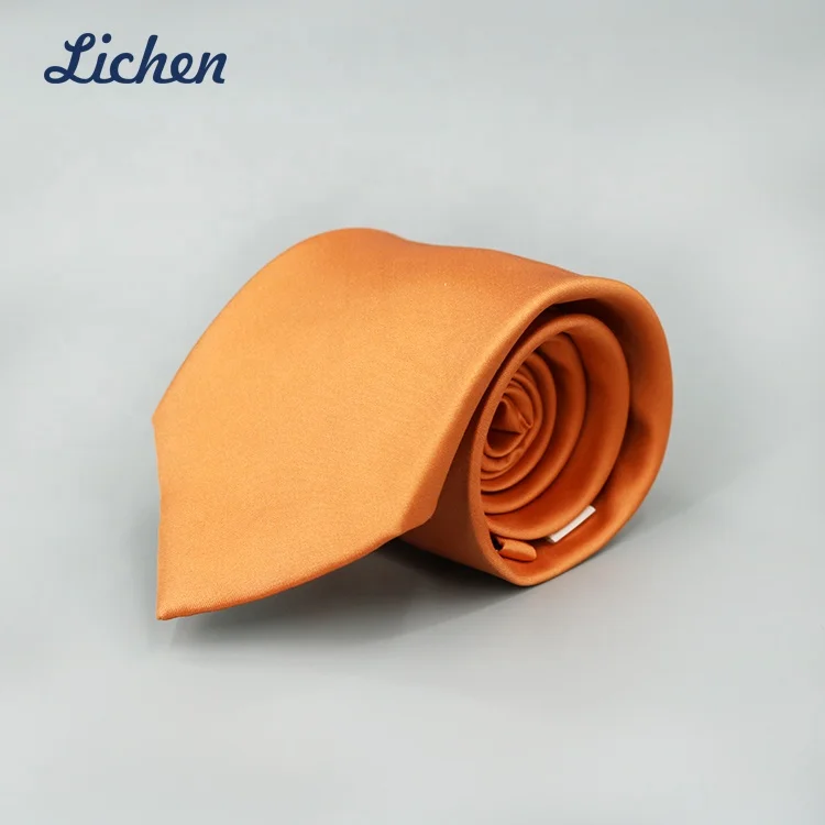 Yellow Solid Satin Silk Tie for Men and Boys of Famous Brand Domestic Necktie