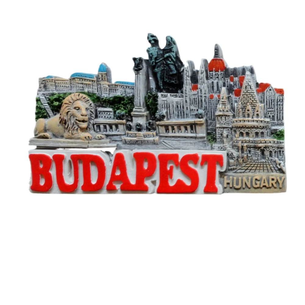 Handmade 3D Refrigerator Magnet Stickers Customized Wholesale Kitchen Souvenir Series Budapest Castle Polyresin Gifts for Home