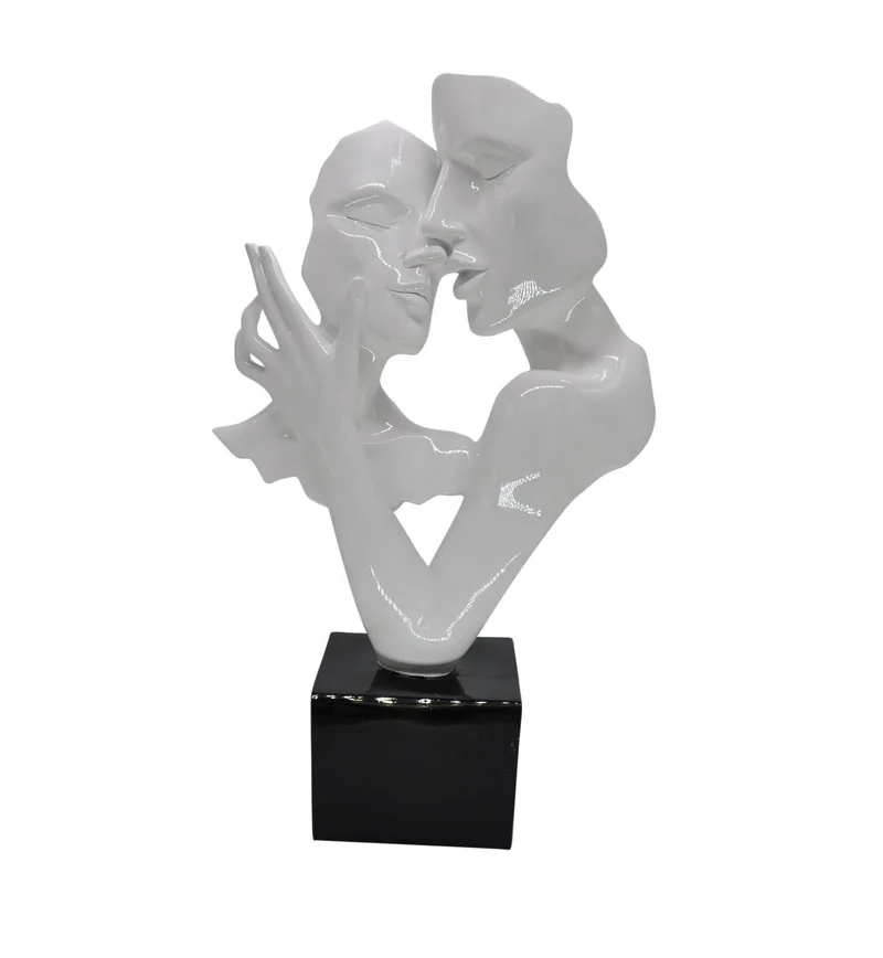 Creative abstract Resin family home figures deco bust kissing Statue Hand and Face for Home and Office Desk