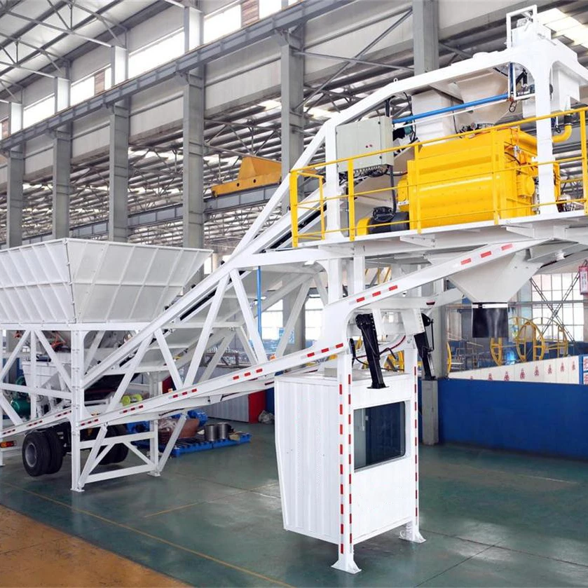 Cement mixer machine YHZS50 mobile batching plant with concrete pump Mobile mixing plant 3.8m discharge height