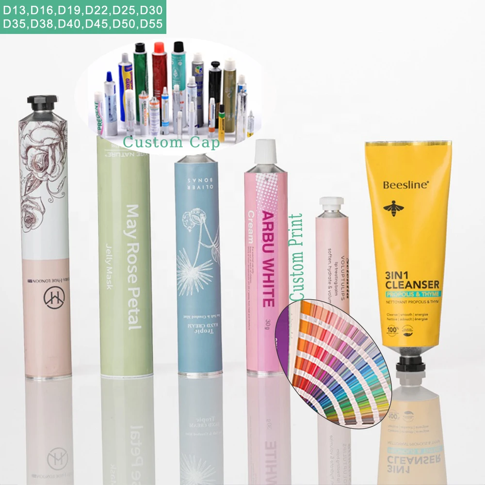 Foshan Suppliers Large Diameter 30Ml 50ML 100Ml Empty Squeeze Aluminum Packaging Aluminium Cosmetic Ointment Metallic Soft Tubes