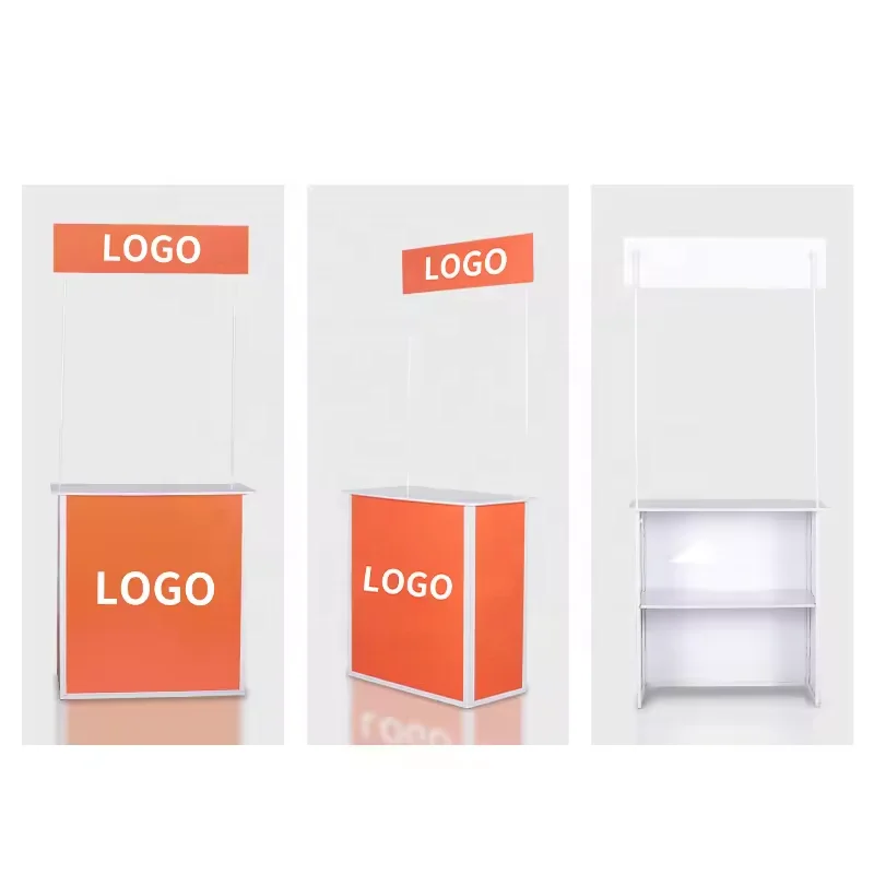 2024 Cheap Promotion Counter Table Kiosk Trade Show Display Supermarket Demo Pop up Booth