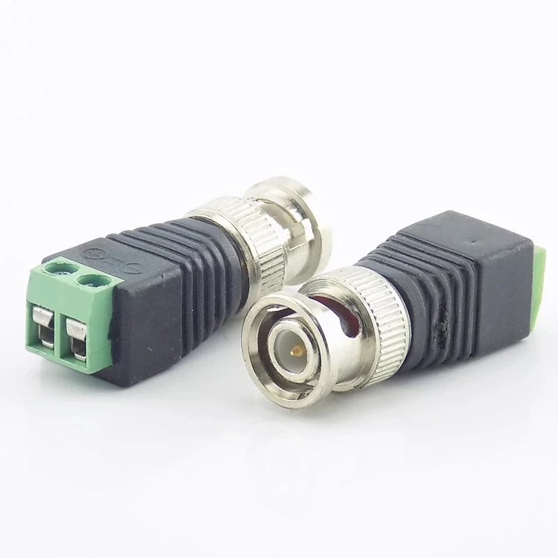 Coax CAT5 BNC Male Connector Plug DC Adapter Balun Connector for CCTV Camera Security System Surveillance Accessories
