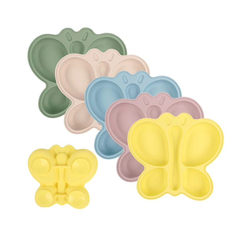 2023 Custom Durable BPA and PVC Free Silicone Baby Feeding Plate Hot Selling Tableware for Kids Dining with Strong Suction