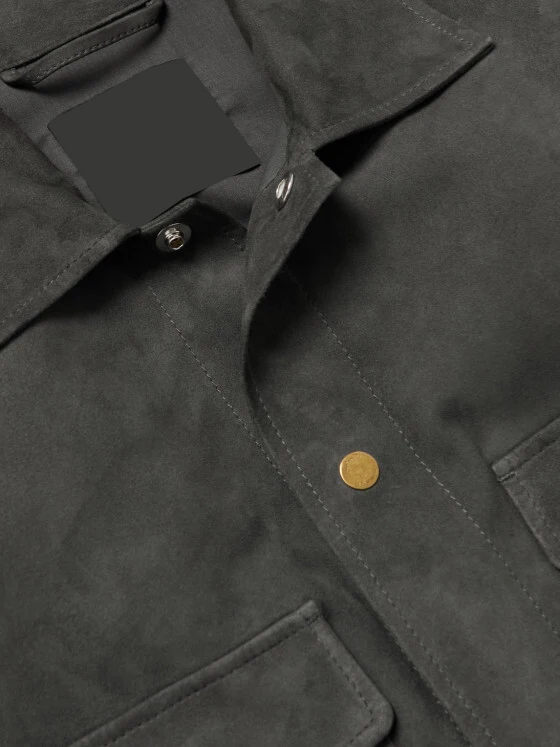 Custom Color Mens Overshirt Jackets Vintage Suede Fabric Oversized Shirts for Spring and Autumn Woven Collar Printed