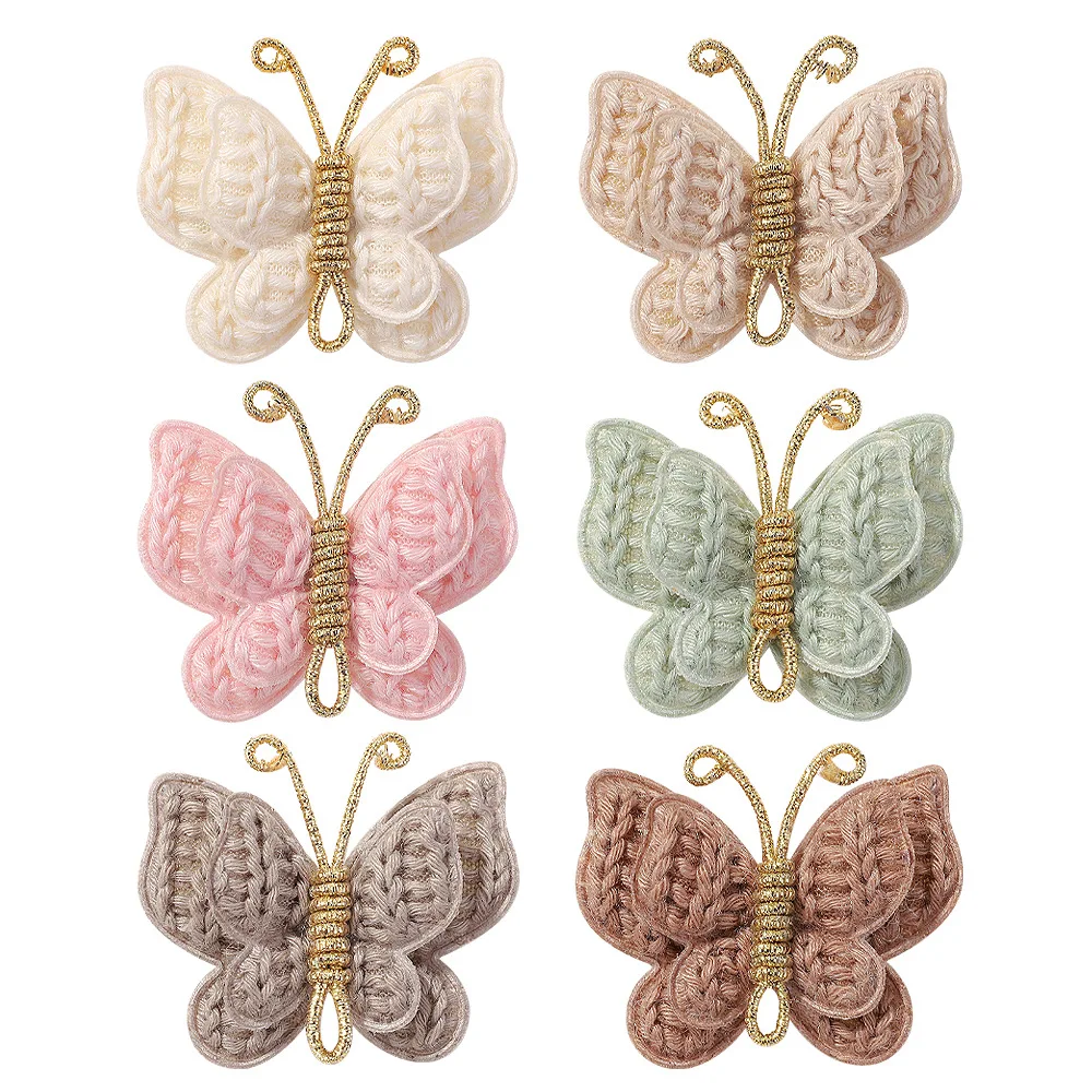 Wool Butterfly Hair Clips Colorful Bow Hair Accessories Cute Fashionable Hair Barrettes Holiday Headdress Hairpin for Girls
