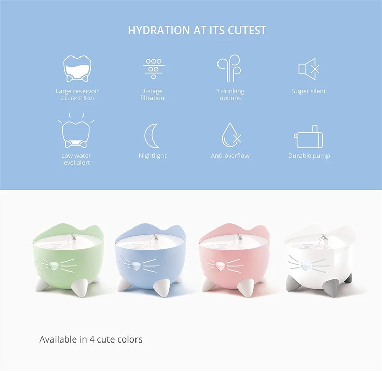 More Durable And Quiet Portable Intelligent Pet Water Dispenser Cat Water Fountain With Ungraded Pump