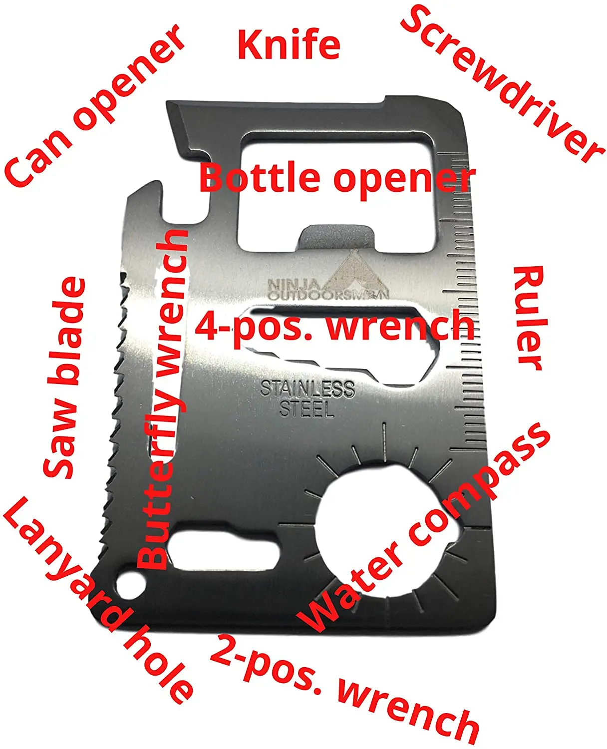 Premium custom logo male gift outdoor Stainless Steel Credit Card Pocket Sized Survival Multi Functional Tool