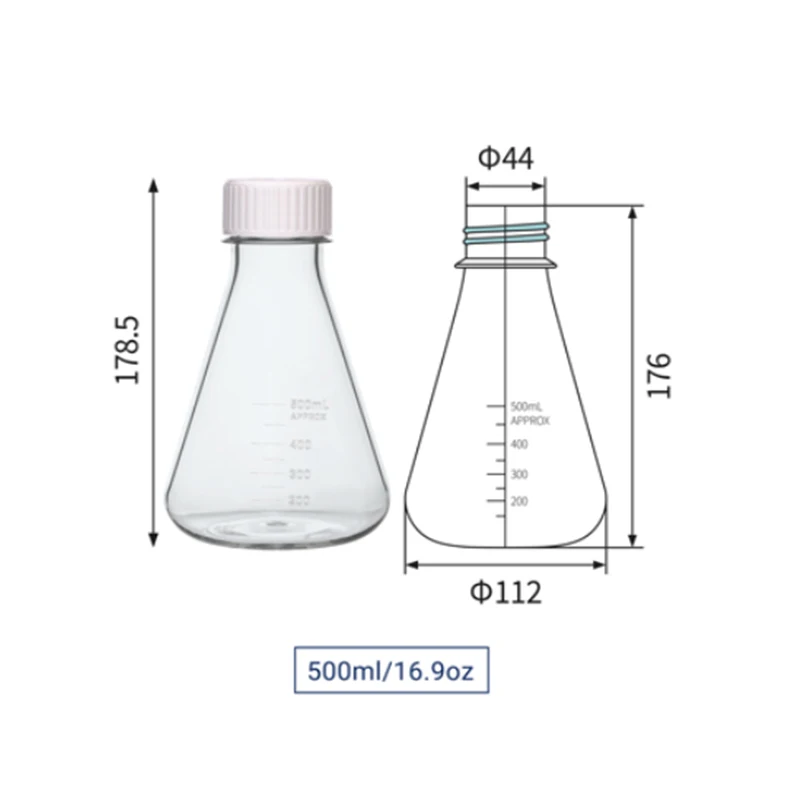 Поликарбонатные колбы erlenmeyer 500 мл 250 1000 пластиковая коническая колба для химической