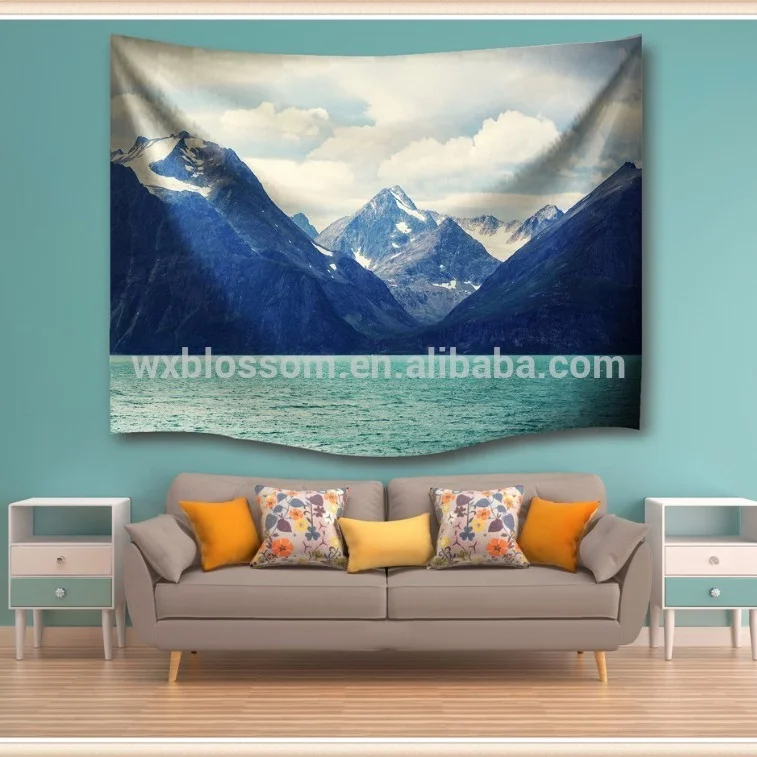 Popular custom made digital printing polyester beach scene