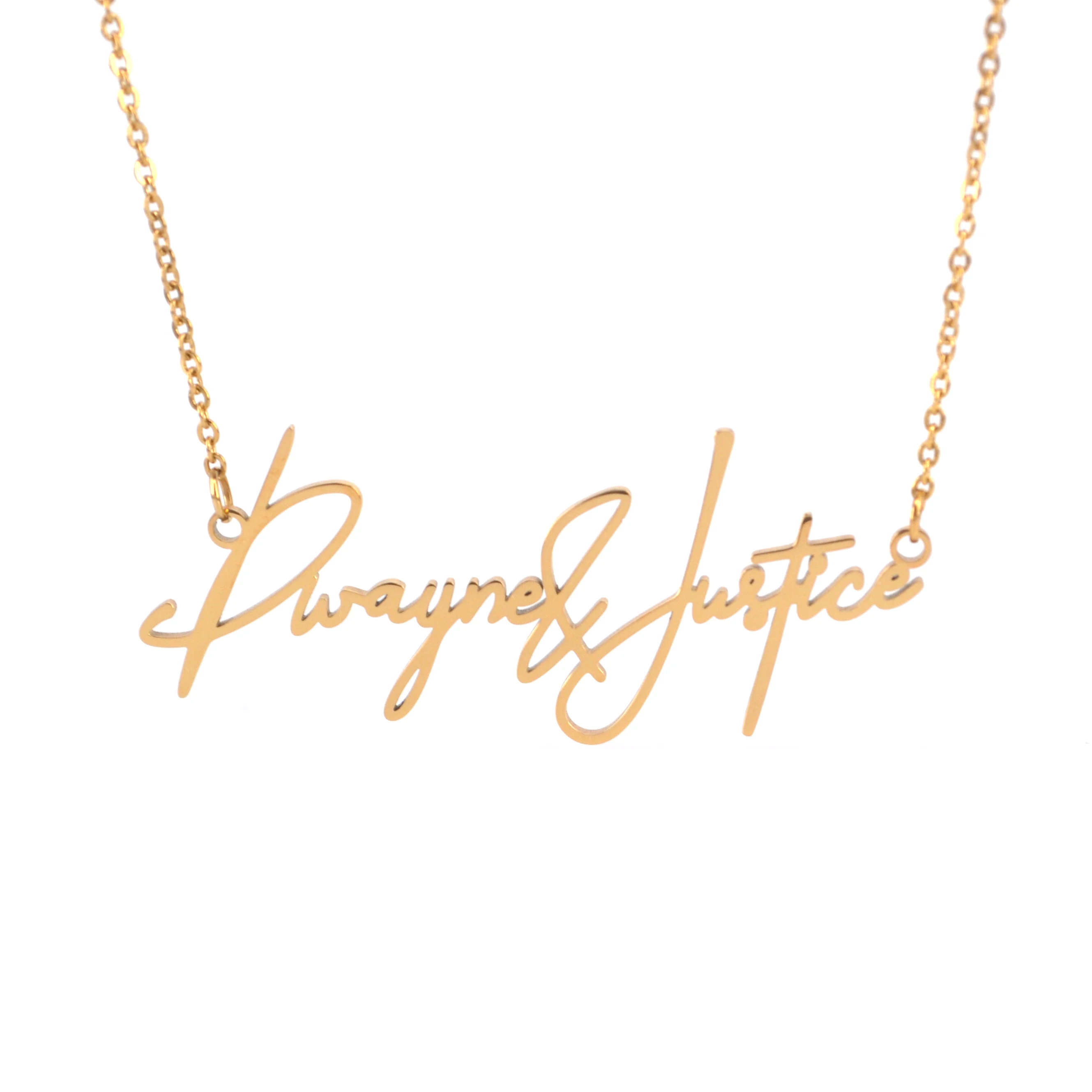 
18k Gold plated Stainless Steel Personalised Custom 2 Name Necklace 
