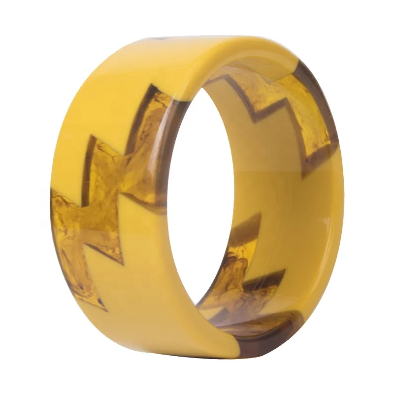 Hot Selling Customized Wide Resin Bangle Multi Color Bangle Colourful Cuff Resin Bracelet