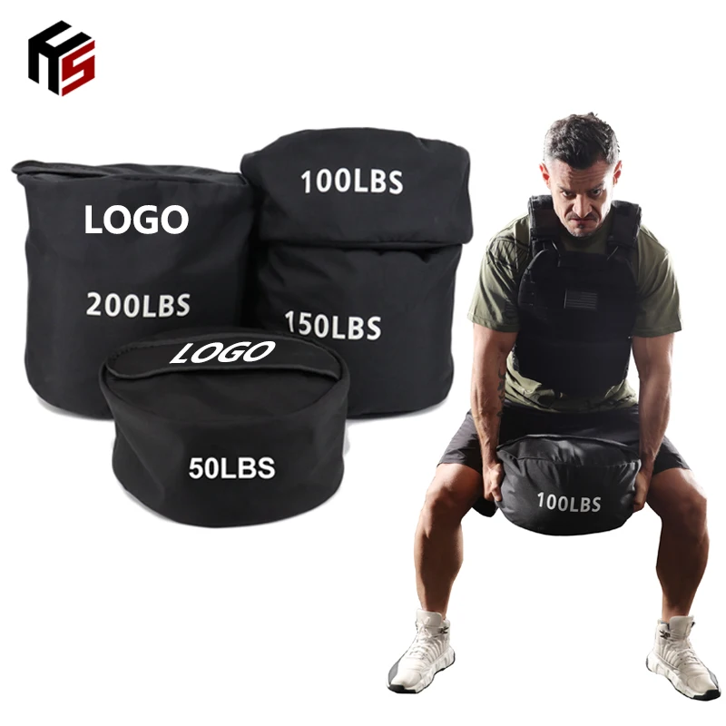 Сверхпрочные мешки с логотипом OEM 50 фунтов/100 фунтов/150 фунтов/200 фунтов, мешки с песком для фитнеса, тренажерного зала, тренировок, тяжелой атлетики, тренировок, мешки с песком