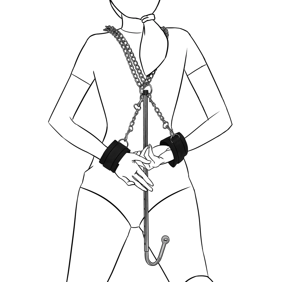 Bondage Gear Black Bondage Kit Plug Hook Adult Product Handcuffs Sex Toys For Women And Man Juguetes Sexuales
