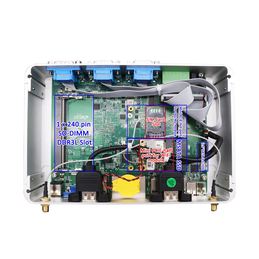 Мини-ПК Eglobal Intel Celeron j1900 linux Win10/Linux DDR3 2LAN 6COM 1 * HD VGA GPIO оптовая