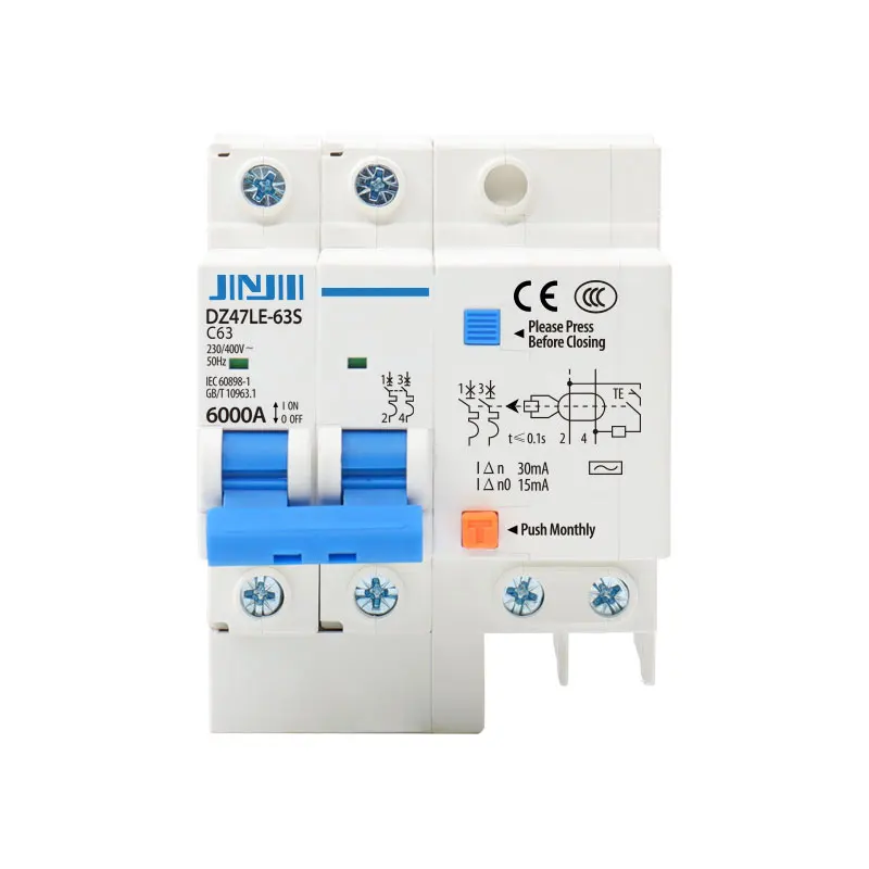 1P+N 2P 63A Leakage AC RCD RCCB Residual Current Device Circuit Breaker 4500A 6000A Breaking Capacity