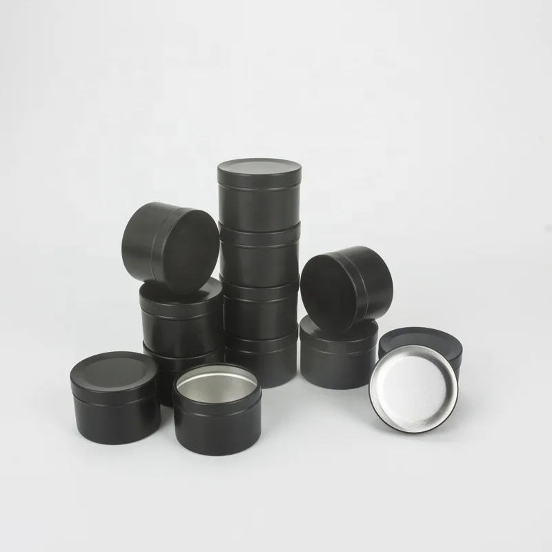50ml 50g 5035mm Black Aluminium Jar Coffee Candle Tea tin Cans For Color Customize Logo black aluminium jar