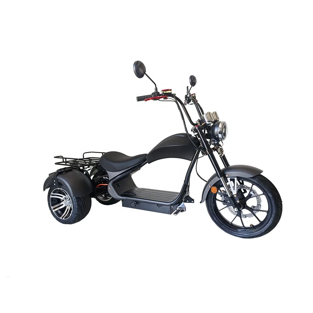 Electric 72V 3-Wheel Citycoco Scooter Smart Electronic Streetbike with down Tube Lithium Battery Steel Frame for Adults