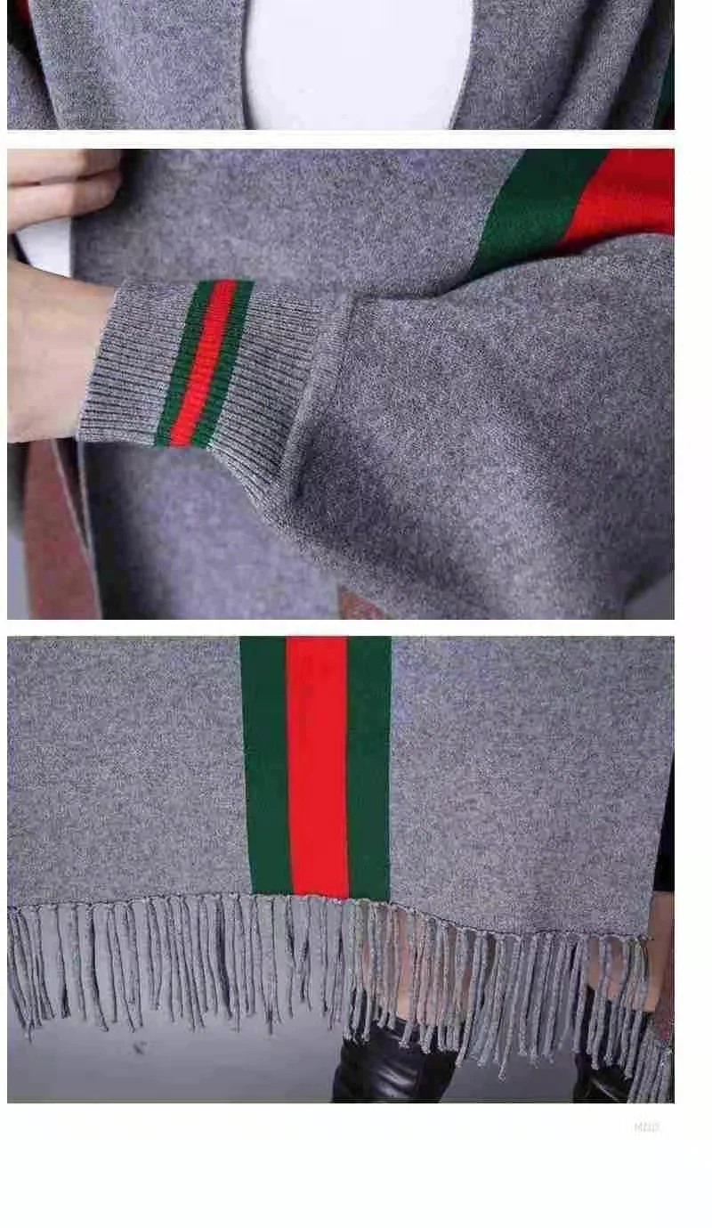 Wholesale autumn 2021 New Arrival Turn Down Neck Women Knitted Poncho Sweater Patterns Shawl Crochet Poncho For Women Sweater