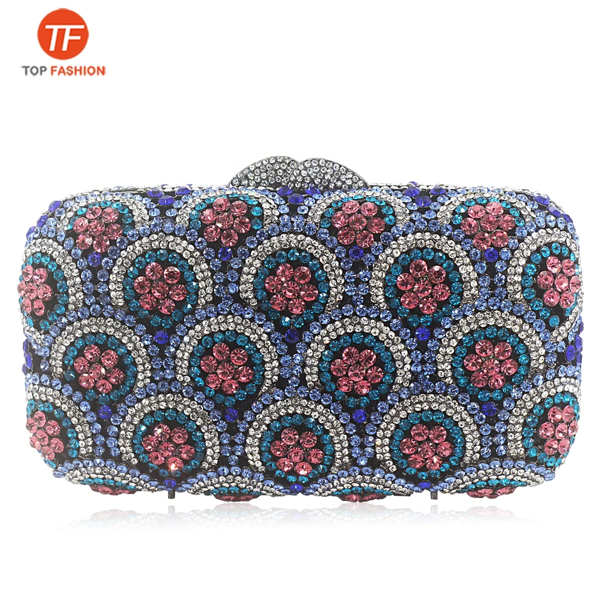 
Luxury Crystal Flower Clutch Bag Diamond Wedding Purse Women Party Handbags From Factory 