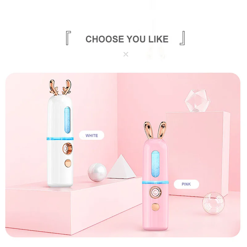 Мощный нанометр, ручной распылитель для лица, нано-туман, паровой спрей с тестером влажности кожи