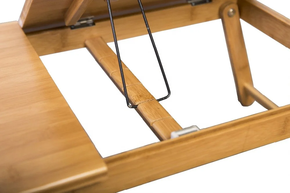 Adjustable Bamboo Custom Folding Bed Study Laptop Desk & Food Tray