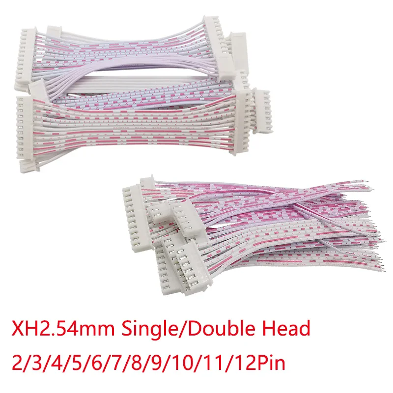 XH2.54 XH 2.54mm 2P/3/4/5/6/7/8/9/10/12 Pin Female Plug Terminal Cable JST Wire Connector Single/Double Head Red White Line