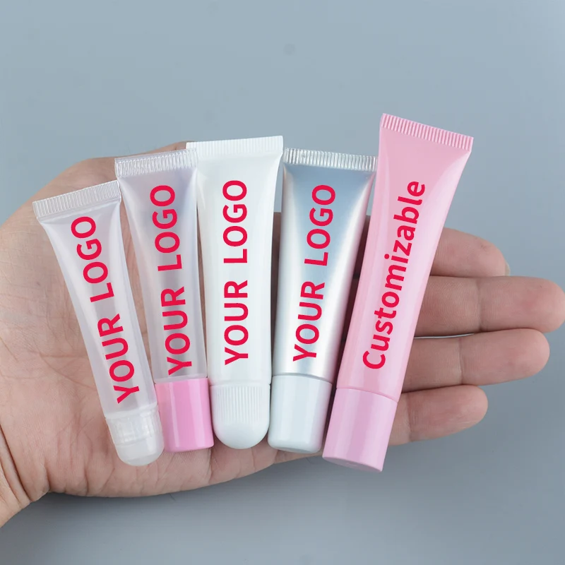Custom LOGO empty squeeze lip gloss tubes 10ml 15ml lip gloss squeeze tube for Balm lipgloss Containers Mini Soft tube