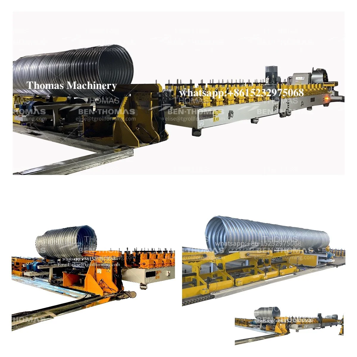 Full automatic metal helical corrugated culvert tunnel pipe machine (1600101448159)