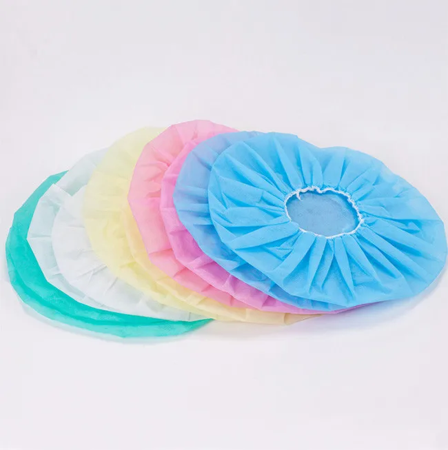 Disposable Single&Double Elastic Medical Mob Cap Non woven nurse Bouffant Cap