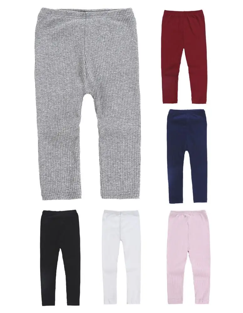 
2020 newborn infant autumn winter plain straight tights kids tight pencil cotton ribbon leggings baby pants 