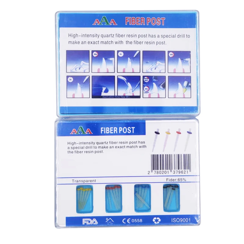 Dental Fiber Post Resin post Screw Thread Quartz & 4-Drills Mixed Size