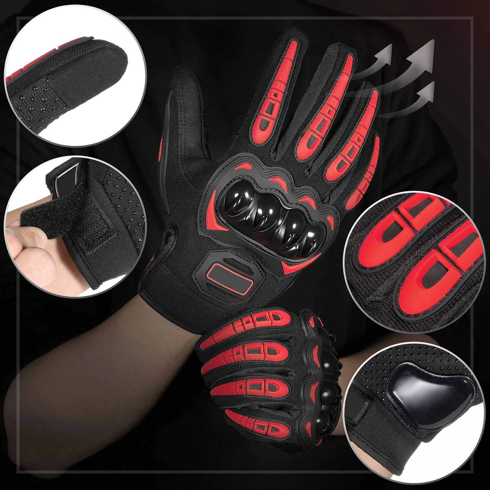 Rider Heated Leather Motor Hand Gloves For Motorcycle