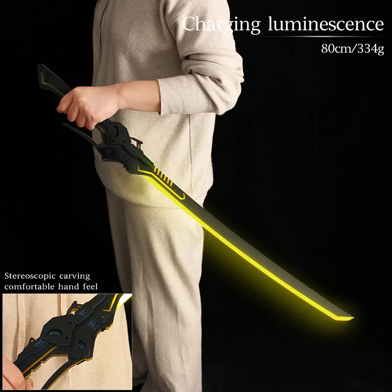 Wholesale Cyberpunk 2077 Katana Sword LED Light 80cm Samurai Sword Cosplay Katana Anime Products Sword