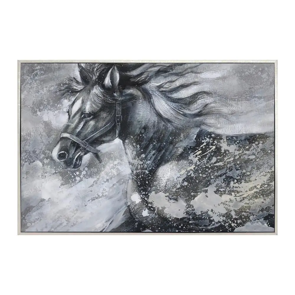 Eager Art Customized 100% Handmade Homestay Decorative Abstract Horse Wall Art Oil Painting on Canvas