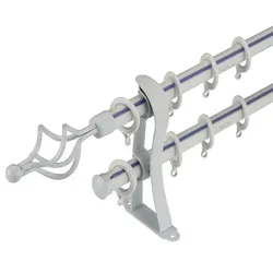 Ready ship home decor window stainless steel  hollow white  curtains pipe metal single curtain rods