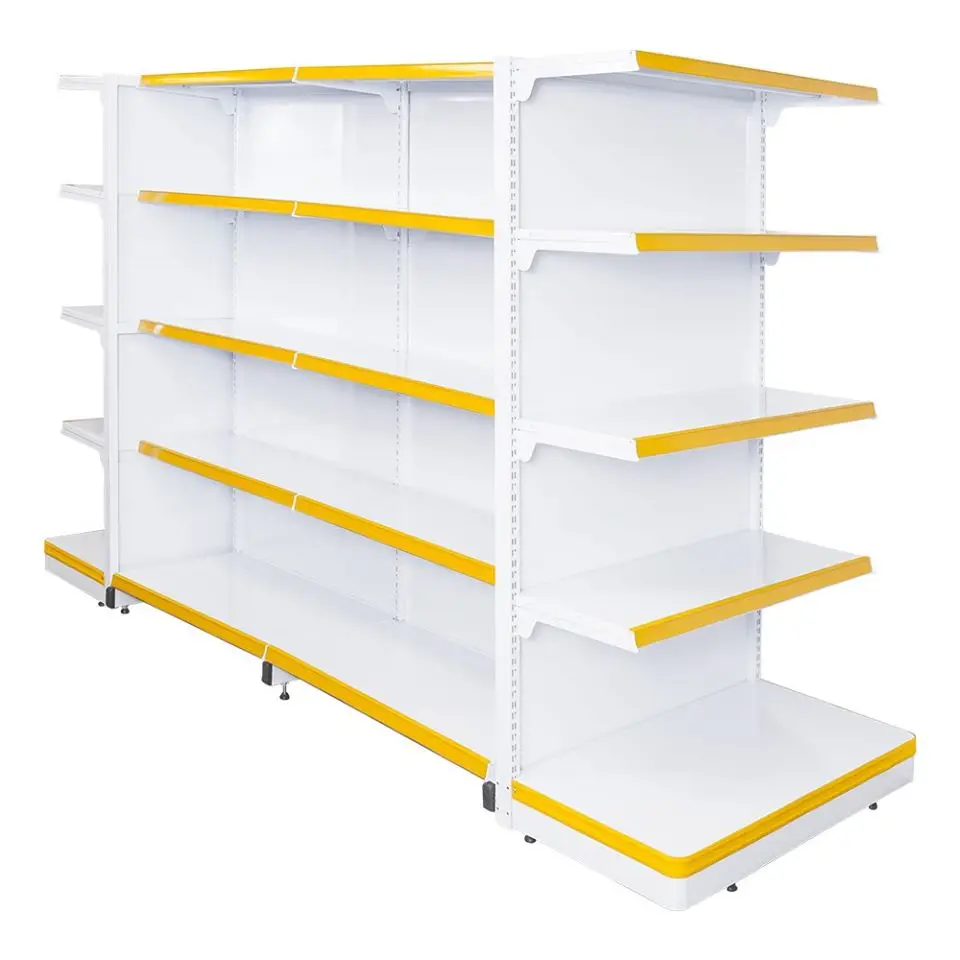 Customization Grocery Store Fixtures Retail Display Shelf Design Double Sided Supermarket Shelves