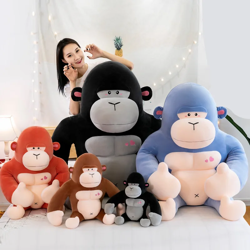 Multi-Color Gorilla Plush Toys Sleeping Throw Pillow Animal Monkey Doll Birthday Gift Gorilla Costume Plush