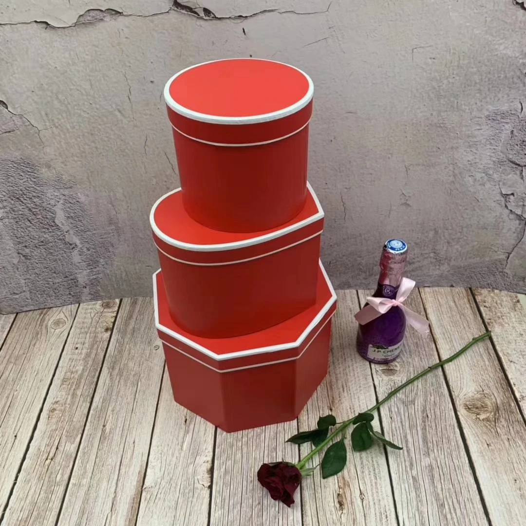 Black set of three heart-shaped circular square feature paper material new design candy box flower box