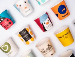 Carton cool custom disposable environmentally friendly double wall with lid to take away paper cup hot drink